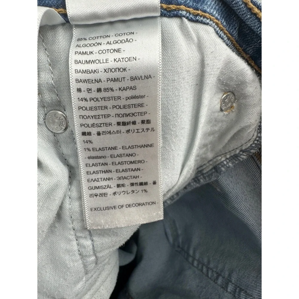 Levis Ribcage Straight Ankle Woman's 32 Blue Medium Wash Button‎ Fly 72693-0121